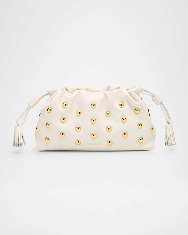 Stash Small Studded Leather Clutch Bag